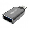 UNITEK Y-A025CGY cable interface/gender adapter USB Type-C USB Type-A Metallic