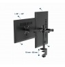 Gembird MA-D2-03 Adjustable desk mounted double monitor arm, 17”-32”, black