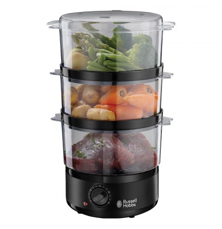 Russell Hobbs 26530-56 steam cooker 3 basket(s) Freestanding 400 W Black, Translucent