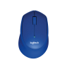 LOGITECH M330 SILENT PLUS Mouse 3 buttons wireless 2.4 GHz USB wireless receiver blue