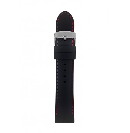 Silicone strap for Zeppelin watch, black, 22 mm