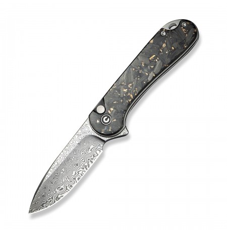CIVIVI Button Lock Elementum II Damast CF Knife