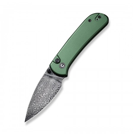 Knife CIVIVI Qubit Damascus Aluminum Green C22030E-DS1
