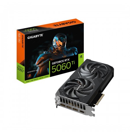 GIGABYTE GeForce RTX 5060 Ti WINDFORCE 16G Graphics Card - 16GB GDDR7, 128bit, PCI-E 5.0, 2572MHz Core Clock, 3 x DisplayPort,