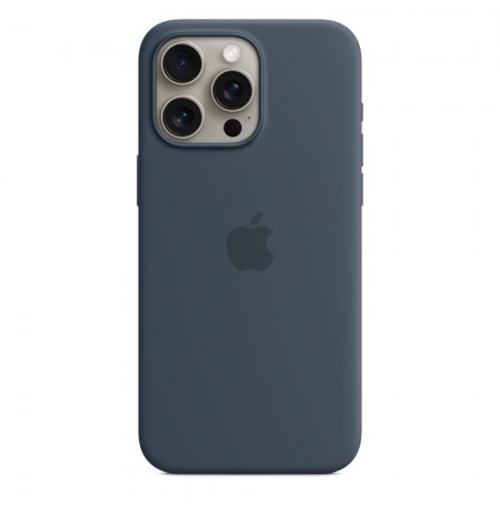 Apple iPhone 15 Pro Max Silicone Case with MagSafe - Storm Blue