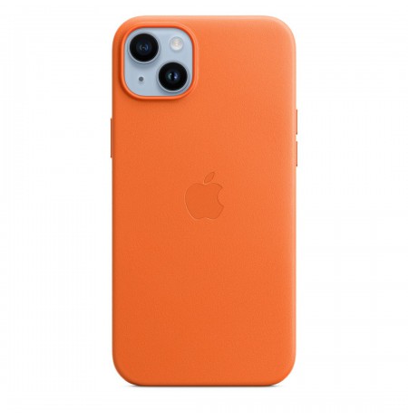 Apple iPhone 14 Plus Leather Case with MagSafe - Orange
