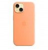 Apple iPhone 15 Silicone Case with MagSafe - Orange Sorbet