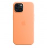 Apple iPhone 15 Silicone Case with MagSafe - Orange Sorbet