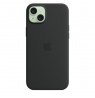 Apple iPhone 15 Plus Silicone Case with MagSafe - Black