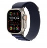 Apple 49mm Navy Alpine Loop - Large - Natural Titanium Finish