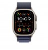 Apple 49mm Navy Alpine Loop - Large - Natural Titanium Finish