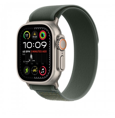 Apple 49mm Green Trail Loop - M/L - Natural Titanium Finish
