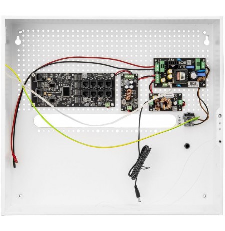 Buffer power supply system PoE for 8 cameras and recorder
