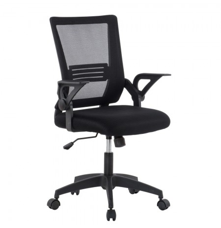 Techly Black Office chair with padded seat and net fabric back