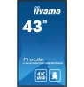 iiyama LH4360UHS-B2AG Signage Display Digital A-board 108 cm (42.5") LED Wi-Fi 500 cd/m² 4K Ultra HD Black Built-in processor A