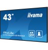 iiyama LH4360UHS-B2AG Signage Display Digital A-board 108 cm (42.5") LED Wi-Fi 500 cd/m² 4K Ultra HD Black Built-in processor A