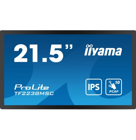 iiyama TF2238MSC-B1 Signage Display Digital A-board 55.9 cm (22") LED 600 cd/m² Full HD Black Touchscreen