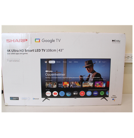 Sharp | 43GL4260E | 43" (108cm) | Smart TV | Google | 4K UHD | Black | DAMAGED PACKAGING, USED, MOUNTING MARKS