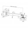 Maclean MC-945 Wall Mount Holder for Short Distance Video Projector Bracket 360° Rotatable 15kg