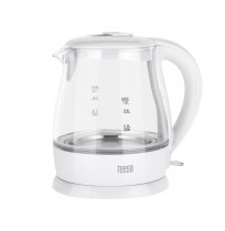 TEESA Electric Kettle, Glass, 1650 W, White, 1 L