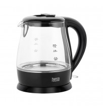 TEESA Electric Kettle, Glass, 1650 W, Black, 1 L