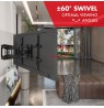 Maclean TV Mount, max VESA 600x400, 32-85", 60kg, horizontal and vertical angle adjustment, profile 65-390mm, black, MC-789