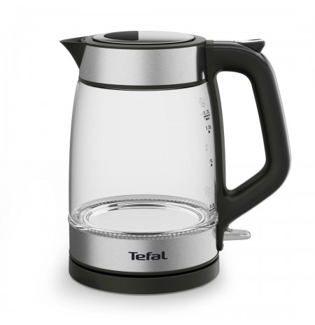 Tefal Glass Kettle KI605830 electric kettle 1.7 L 2200 W Black, Silver, Transparent