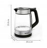 Tefal Glass Kettle KI605830 electric kettle 1.7 L 2200 W Black, Silver, Transparent
