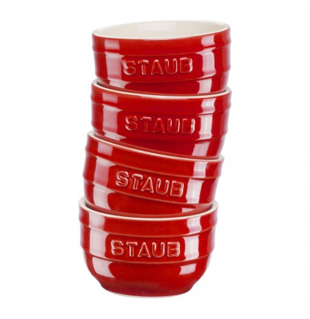 Staub Ceramique Bowl set 0.2 L Round Ceramic Red 4 pc(s)