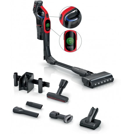 Bosch BCS1041PET stick vacuum/electric broom Battery Dry HEPA Bagless 0.4 L 23.5 W Black, Red 4 Ah