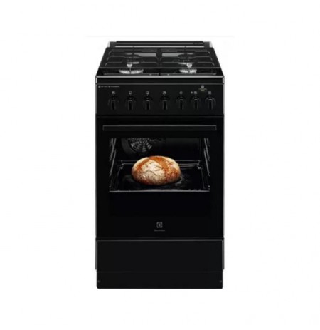50 cm pločio juodos spalvos dujinė viryklė su el. orkaite Electrolux LKK560010K