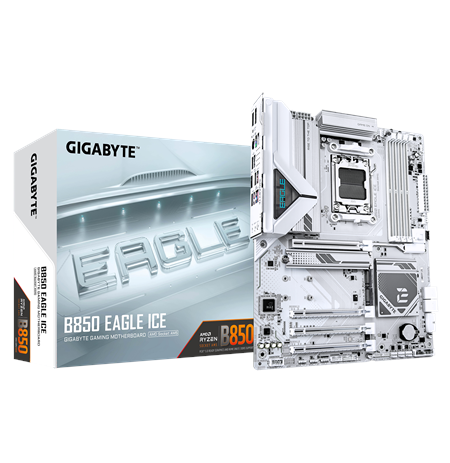 Gigabyte B850 EAGLE ICE | Processor family AMD | Processor socket AM5 | DDR5 | Supported hard disk drive interfaces SATA, M.2 |