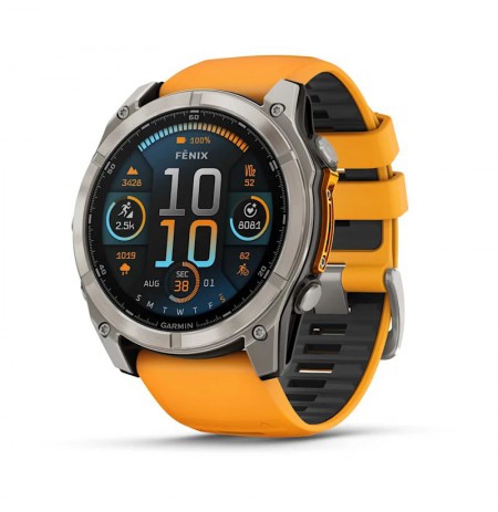 Garmin Fenix 8 3.56 cm (1.4") AMOLED 51 mm Digital 454 x 454 pixels Touchscreen Titanium Wi-Fi GPS (satellite)