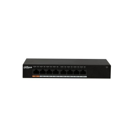 Dahua Technology PFS3008-8GT-96 network switch Unmanaged L2 Gigabit Ethernet (10/100/1000) Power over Ethernet (PoE) Black