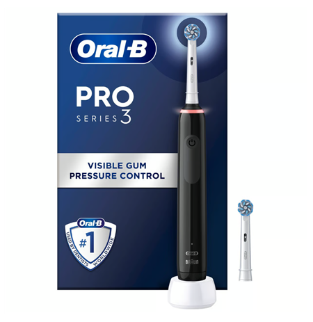 Oral-B | Electric Toothbrush | Pro 3 Sensitive Clean & Care | Rechargeable | For adults | Number of brush heads included 2 | Num