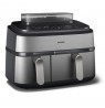Philips Dual Basket Airfryer | NA555/00 5000 series | Power 2750 W | Capacity 9 L | RapidAir Plus | Silver