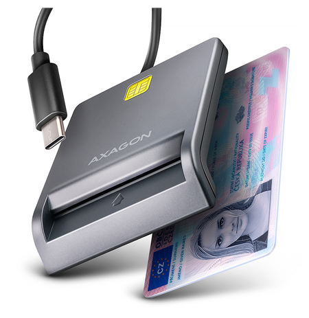 AXAGON USB-C Smart Card FlatReader | CRE-SM3TC