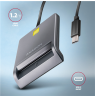 AXAGON USB-C Smart Card FlatReader | CRE-SM3TC