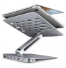 AXAGON Desk Mount | HMC-STND USB-C 5Gbps Stand and Hub 7in1 | Adjustable Height, Tilt | 10-16 " | Aluminum