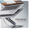 AXAGON Desk Mount | HMC-STND USB-C 5Gbps Stand and Hub 7in1 | Adjustable Height, Tilt | 10-16 " | Aluminum