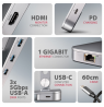AXAGON Desk Mount | HMC-STND USB-C 5Gbps Stand and Hub 7in1 | Adjustable Height, Tilt | 10-16 " | Aluminum