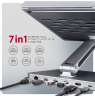 AXAGON Desk Mount | HMC-STND USB-C 5Gbps Stand and Hub 7in1 | Adjustable Height, Tilt | 10-16 " | Aluminum