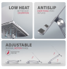 AXAGON Desk Mount | HMC-STND USB-C 5Gbps Stand and Hub 7in1 | Adjustable Height, Tilt | 10-16 " | Aluminum