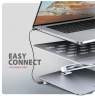 AXAGON Desk Mount | HMC-STND USB-C 5Gbps Stand and Hub 7in1 | Adjustable Height, Tilt | 10-16 " | Aluminum