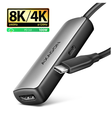 AXAGON Active converter RVC-HI8KPD, 100 W | USB Type-C to HDMI