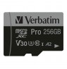 SD MicroSD Card 256GB Verbatim SDHC Pro Class 10 + Adapter retail