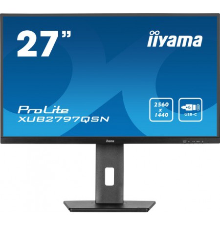 iiyama ProLite XUB2797QSN-B2 Monitorius 27'' IPS, UHD 2560x1440, 1 ms, 300 cd/m2, 100 Hz, Juoda
