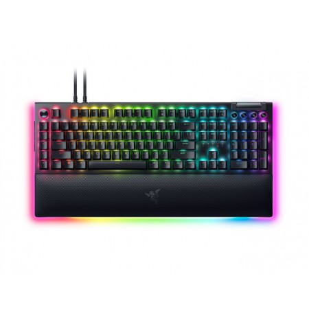 Razer BlackWidow V4 Pro Laidinė žaidimų klaviatūra RGB, Yellow Linear Switch, US, Juoda