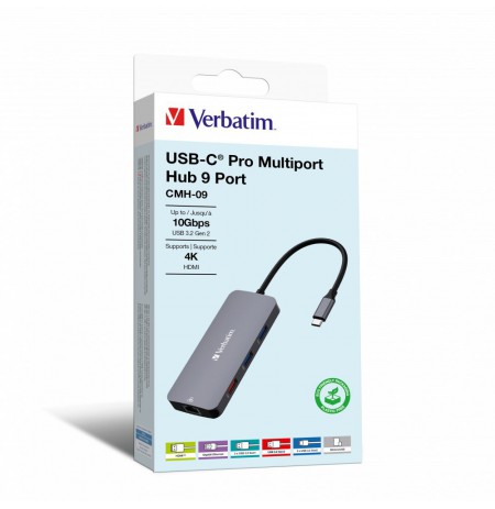 Verbatim USB-C Pro Multiport Hub 9 Port CMH-09