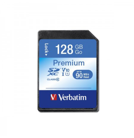 Verbatim Premium U1 128GB (90MB/s) Class 10 UHS-1 V10 SDXC Memory Card